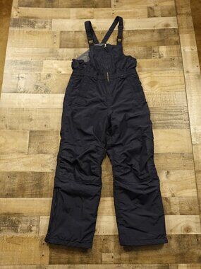 Lands’ End Squall Snow Bibs Kids 16 Husky Navy Insulated Ski